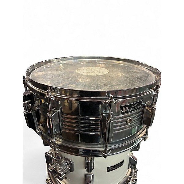 Used Rocky Percussion 5 Piece 5pc shell set with hardware White Drum Kit