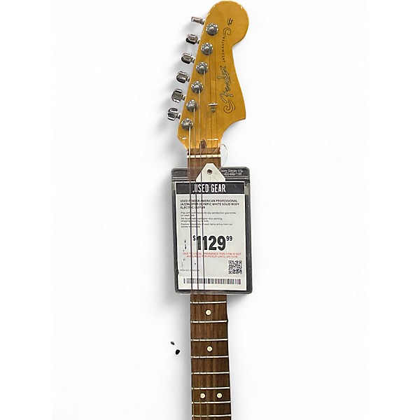 Used Fender American Professional Jazzmaster Olympic White Solid Body Electric Guitar