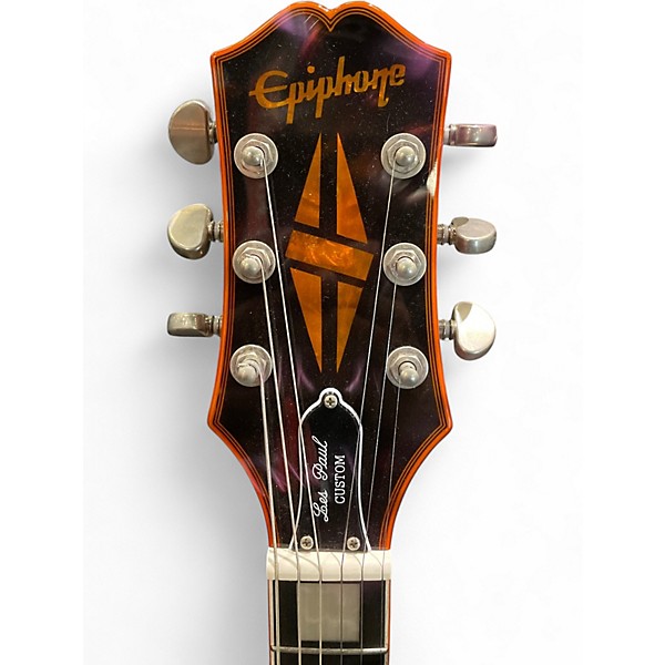 Used Epiphone Les Paul Custom Orange Solid Body Electric Guitar