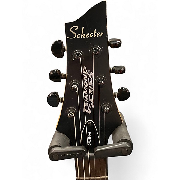 Used Schecter Guitar Research Damien 6 Black Solid Body Electric Guitar