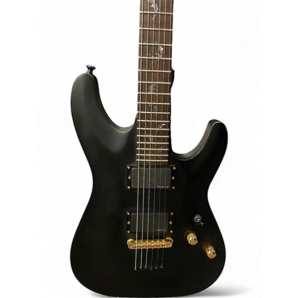 Used Schecter Guitar Research Damien 6 Black Solid Body Electric Guitar