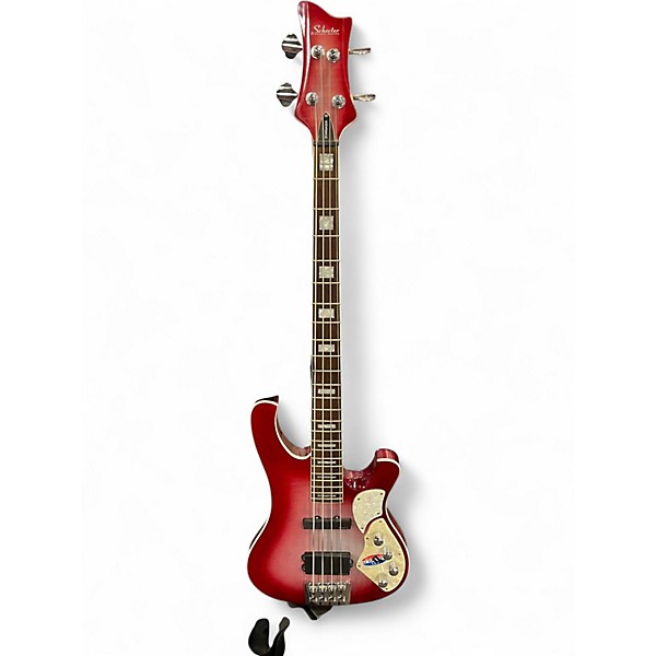 Used Schecter Guitar Research Diamond Series Stargazer Maroon Electric Bass Guitar