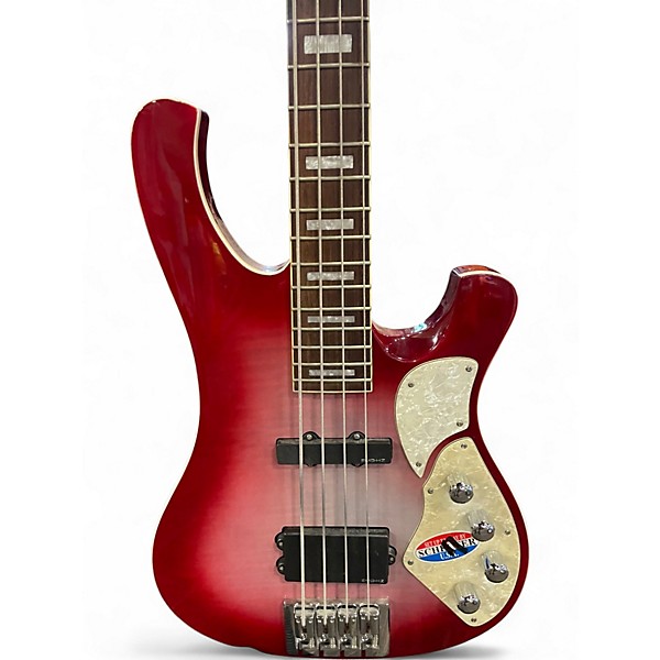 Used Schecter Guitar Research Diamond Series Stargazer Maroon Electric Bass Guitar