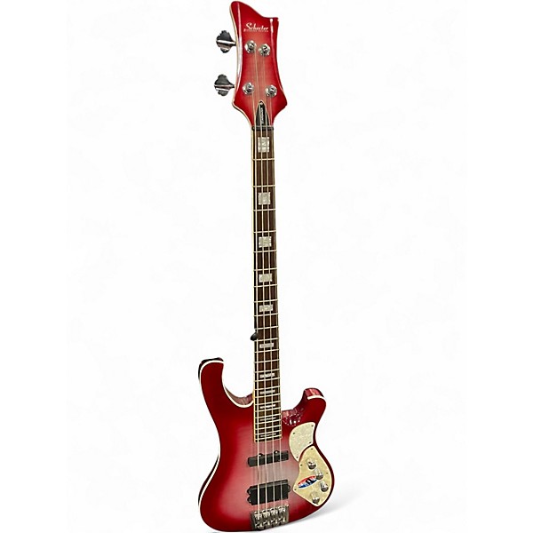 Used Schecter Guitar Research Diamond Series Stargazer Maroon Electric Bass Guitar