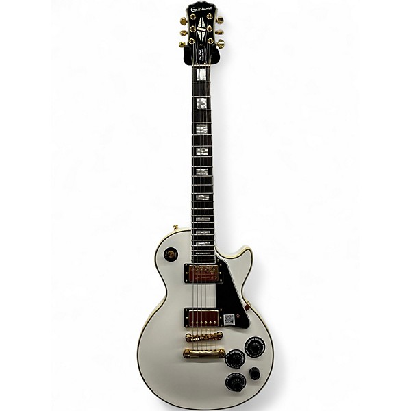 Used Epiphone Les Paul Custom Pro Alpine White Solid Body Electric Guitar