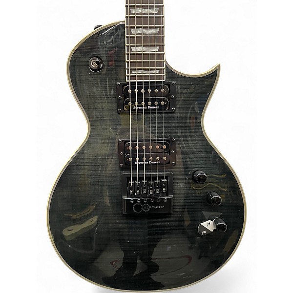 Used ESP LTD EC1000 Evertune See-Thru Black Solid Body Electric Guitar