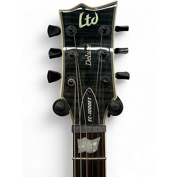 Used ESP LTD EC1000 Evertune See-Thru Black Solid Body Electric Guitar
