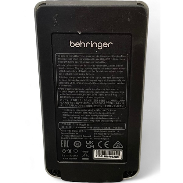 Used Behringer DR600 Digital Stereo Reverb Effect Pedal
