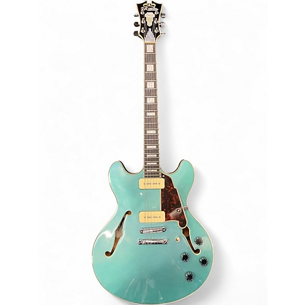 Used D'Angelico Premier Series BLUE GREEN Solid Body Electric Guitar