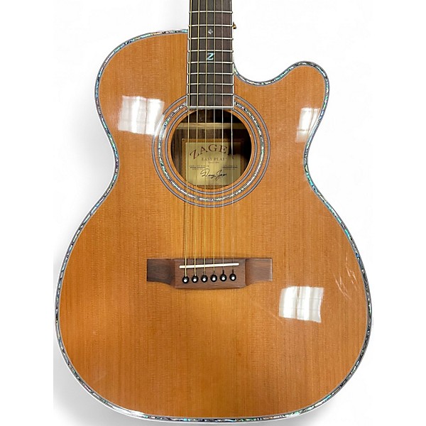 Used Zager ZAD-80 OMCE Natural Acoustic Electric Guitar