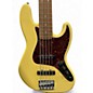 Used 2012 Fender Deluxe Active Jazz Bass V 5 String Vintage White Electric Bass Guitar
