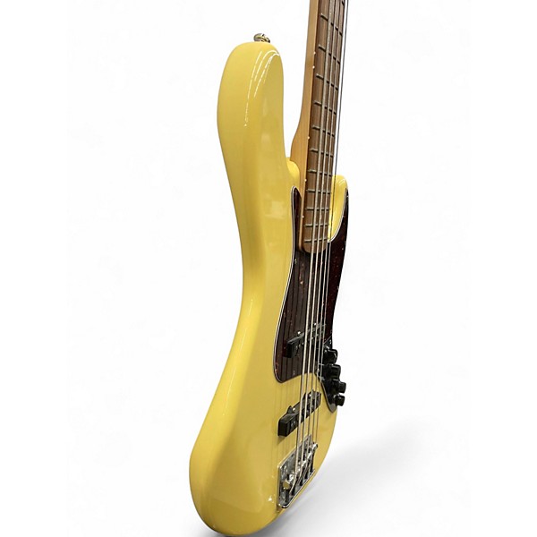 Used 2012 Fender Deluxe Active Jazz Bass V 5 String Vintage White Electric Bass Guitar