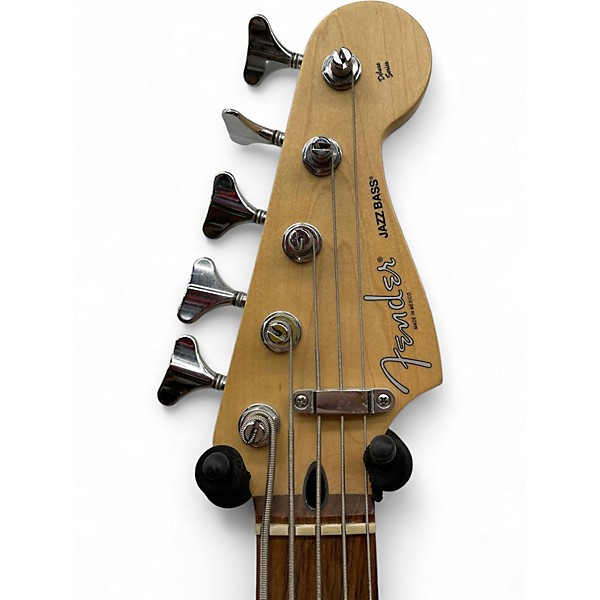 Used 2012 Fender Deluxe Active Jazz Bass V 5 String Vintage White Electric Bass Guitar