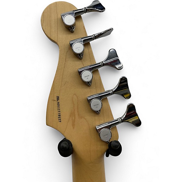 Used 2012 Fender Deluxe Active Jazz Bass V 5 String Vintage White Electric Bass Guitar