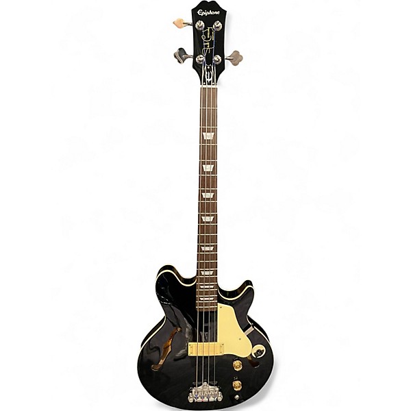 Used 2012 Epiphone Jack Casady Signature Black Electric Bass Guitar
