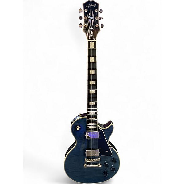 Used Epiphone Les Paul Custom Blue Solid Body Electric Guitar