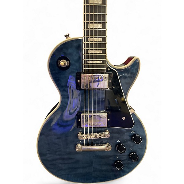 Used Epiphone Les Paul Custom Blue Solid Body Electric Guitar