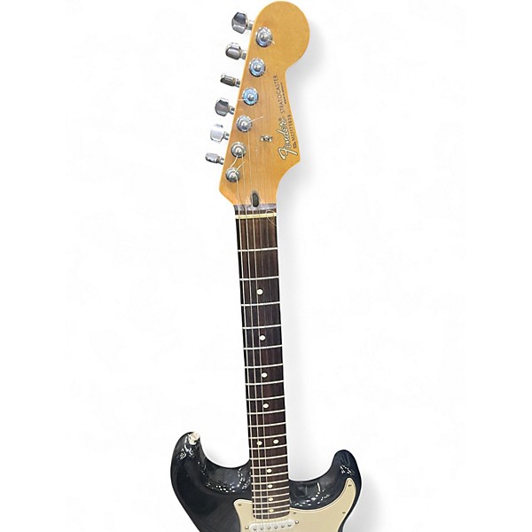 Used 2000s Fender Standard Stratocaster HSS Black and White Solid Body Electric Guitar