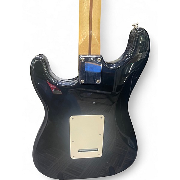 Used 2000s Fender Standard Stratocaster HSS Black and White Solid Body Electric Guitar