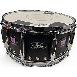 Used Pearl 6.5X14 MATT MCGUIRE SIGNATURE SERIES SNARE DRUM Flat Black Drum