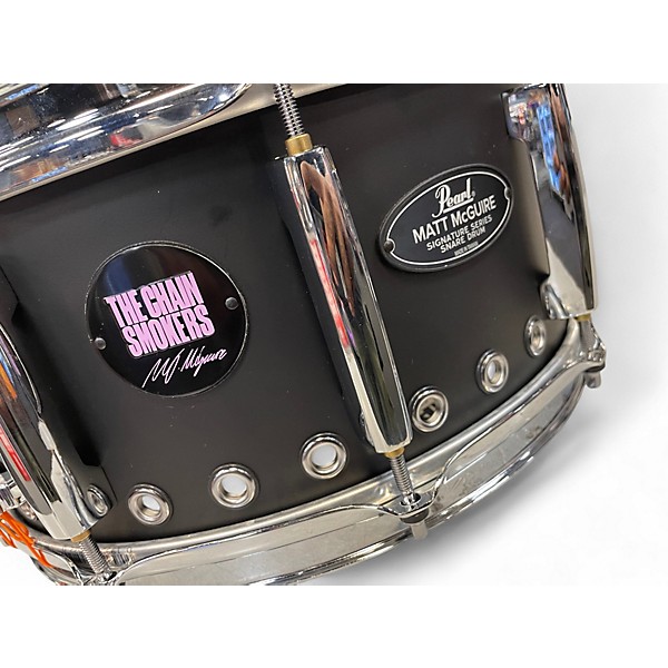 Used Pearl 6.5X14 MATT MCGUIRE SIGNATURE SERIES SNARE DRUM Flat Black Drum
