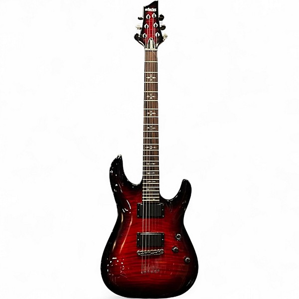 Used Schecter Guitar Research Damien Elite 6 Trans Red Solid Body Electric Guitar