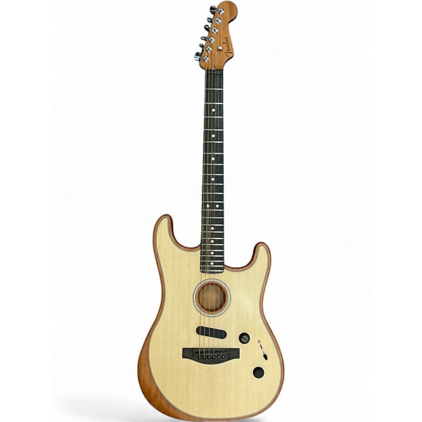 Used Fender American Acoustasonic Stratocaster Natural Acoustic Electric Guitar