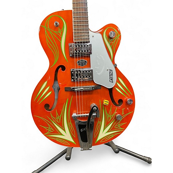 Used 2008 Gretsch Guitars 5120 Limited Edition Jimmy C. Pinstripes Orange Hollow Body Electric Guitar