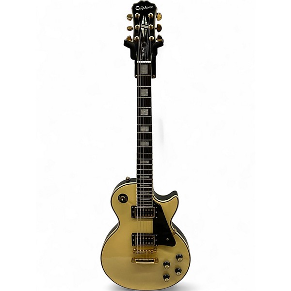 Used Epiphone Les Paul Custom Pro Tuxedo White and Black Solid Body Electric Guitar