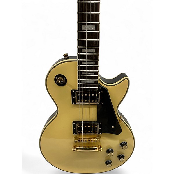 Used Epiphone Les Paul Custom Pro Tuxedo White and Black Solid Body Electric Guitar