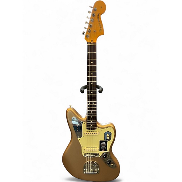 Used Fender American Professional Jaguar Faded Firemist Gold Solid Body Electric Guitar