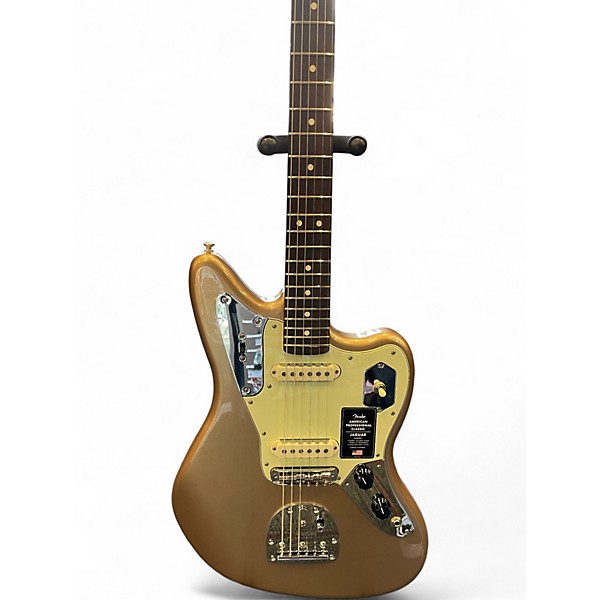 Used Fender American Professional Jaguar Faded Firemist Gold Solid Body Electric Guitar