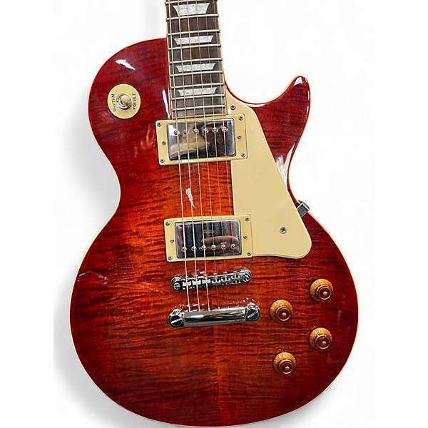Used 2002 Epiphone MIK Les Paul Standard Cherry Sunburst Solid Body Electric Guitar