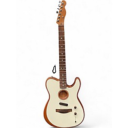 Used Fender Acoustasonic Player Telecaster Arctic White Acoustic Electric Guitar