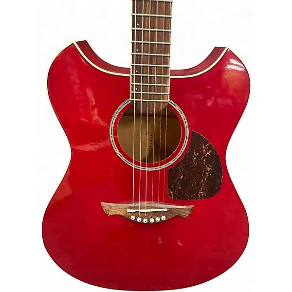 Used Wechter 02980 Red Acoustic Electric Guitar
