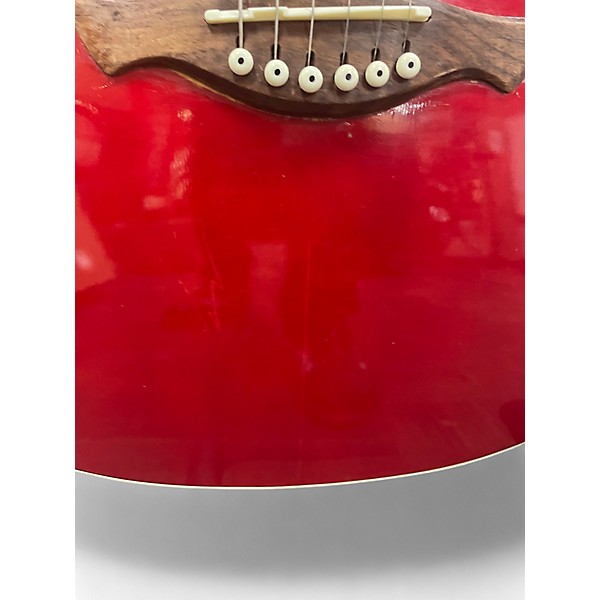 Used Wechter 02980 Red Acoustic Electric Guitar