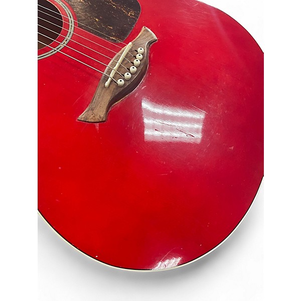 Used Wechter 02980 Red Acoustic Electric Guitar