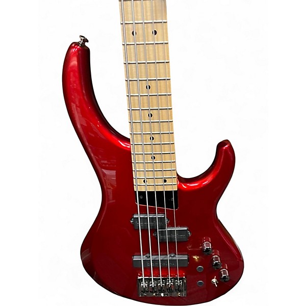 Used MTD KINGSTON LK-5 CHANGED PICKUPS Red Electric Bass Guitar