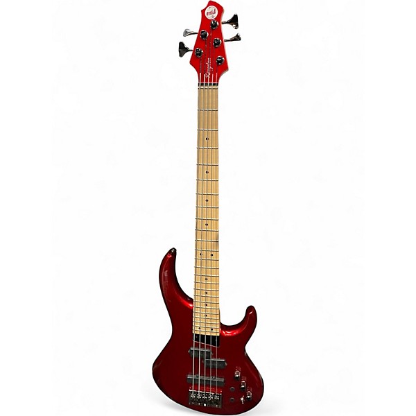 Used MTD KINGSTON LK-5 CHANGED PICKUPS Red Electric Bass Guitar