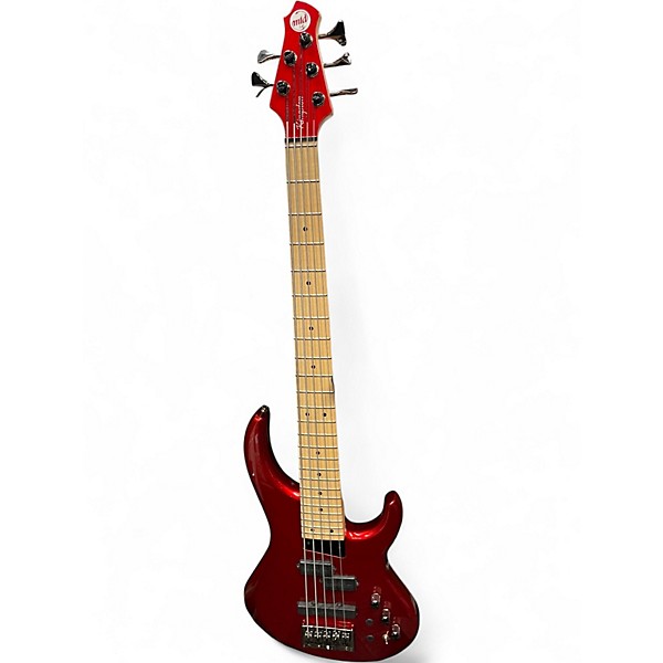 Used MTD KINGSTON LK-5 CHANGED PICKUPS Red Electric Bass Guitar