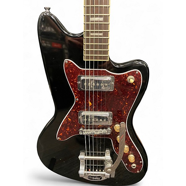 Used Silvertone 1478 Black Solid Body Electric Guitar