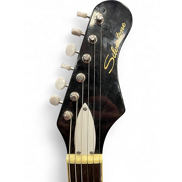Used Silvertone 1478 Black Solid Body Electric Guitar