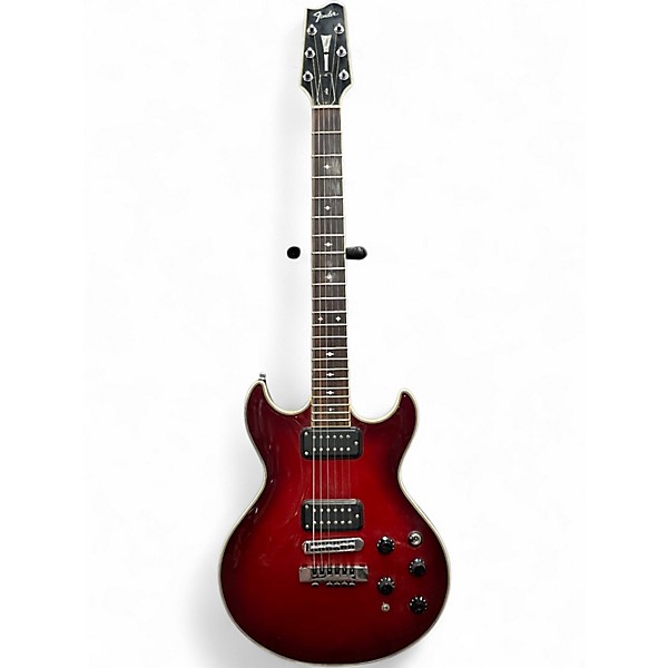 Vintage 1980s Fender FLAME ELITE Red Solid Body Electric Guitar