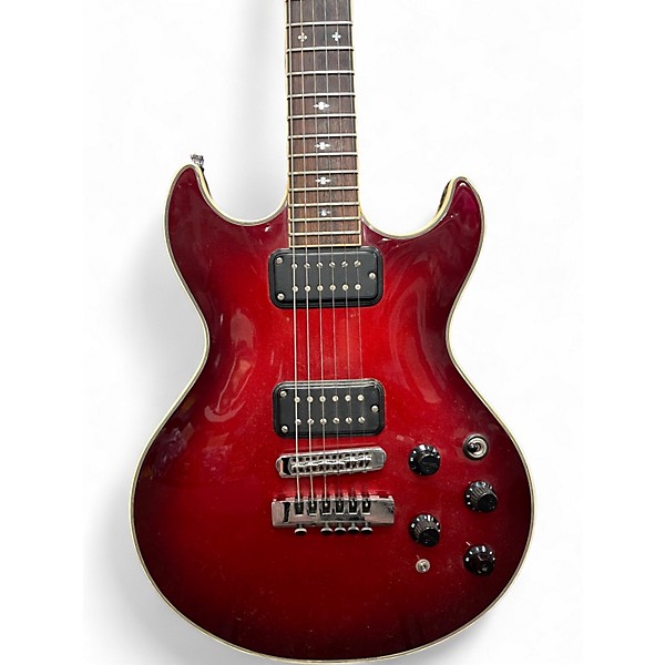 Vintage 1980s Fender FLAME ELITE Red Solid Body Electric Guitar