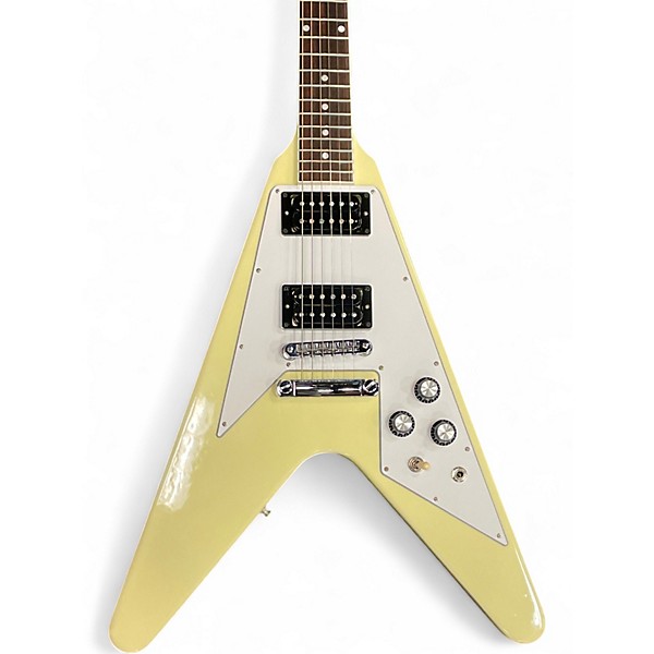 Used 2022 Gibson 70s Flying V Classic White Solid Body Electric Guitar