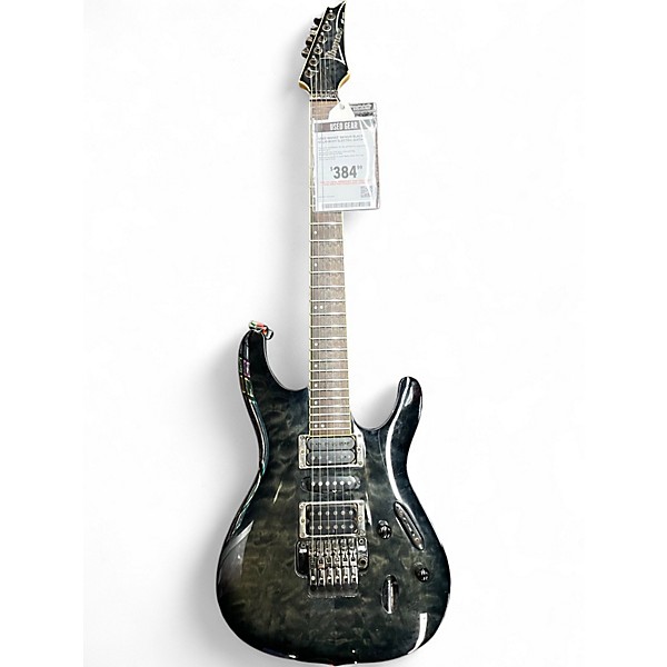 Used Ibanez S670QM Black Solid Body Electric Guitar