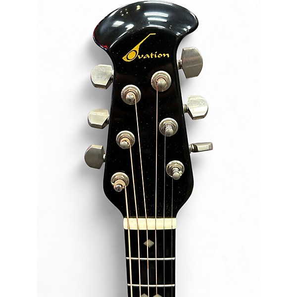 Used Ovation 1712 Custom Balladeer Black Acoustic Electric Guitar