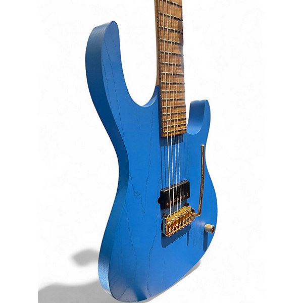 Used 2021 Keisel MO7X 7 string ash Blue Solid Body Electric Guitar
