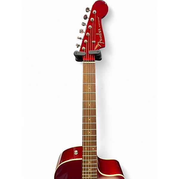Used Fender Newporter Player Candy Apple Red Acoustic Electric Guitar