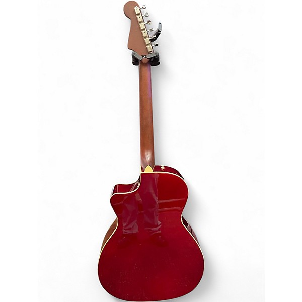 Used Fender Newporter Player Candy Apple Red Acoustic Electric Guitar